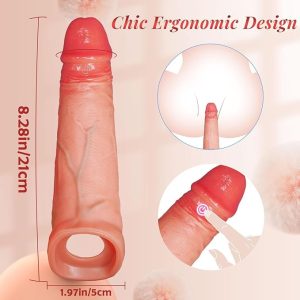 Vibrating Penis Extender Sleeve – Stretchable Real-Feel Enhancer for Men (Ibadan Edition)