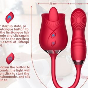 Rose Licker – Thrusting Tail Vibrator for Oral Thrill & Deep Pleasure | Ibadan Sex Toys