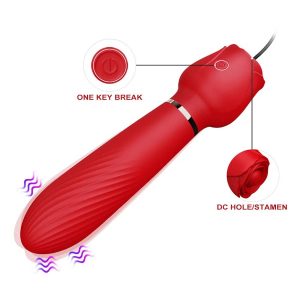 Rose Wand Vibrator with Vibrating Nipple Clamp – Intense Dual Pleasure | Ibadan Sex Toys